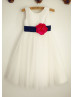 Ivory Sequin Tulle Sparkly Flower Girl Dress
